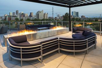 Outdoor rooftop lounge